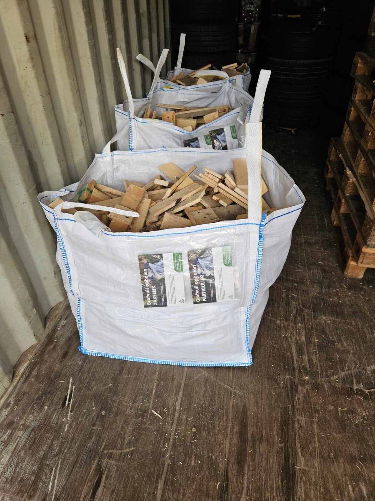haardhout, pallethout, kachelhout, big bags, DROOG, bezorgin, Minder dan 3 m³, Ophalen of Verzenden