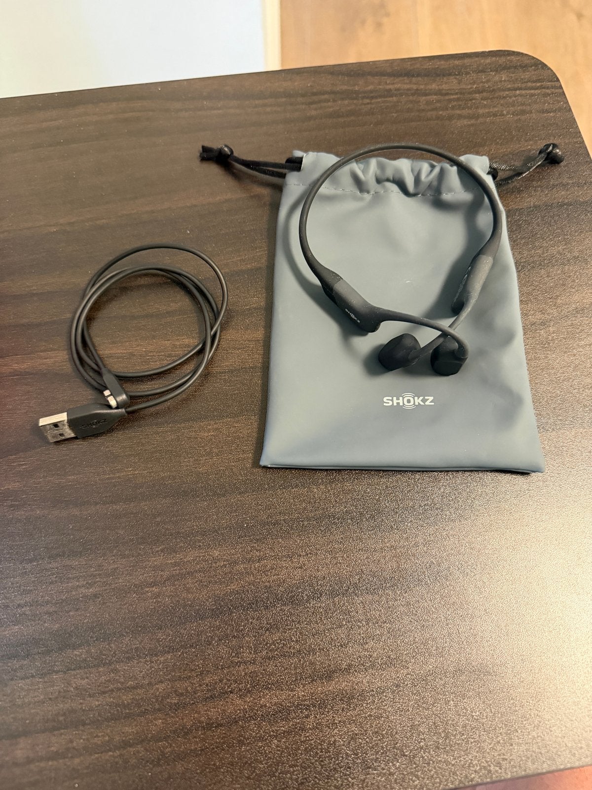 Shokz OpenRun S803 Bone Conduction Koptelefoon Zwart, Bluetooth, Bone conduction, Ophalen of Verzenden, Zo goed als nieuw