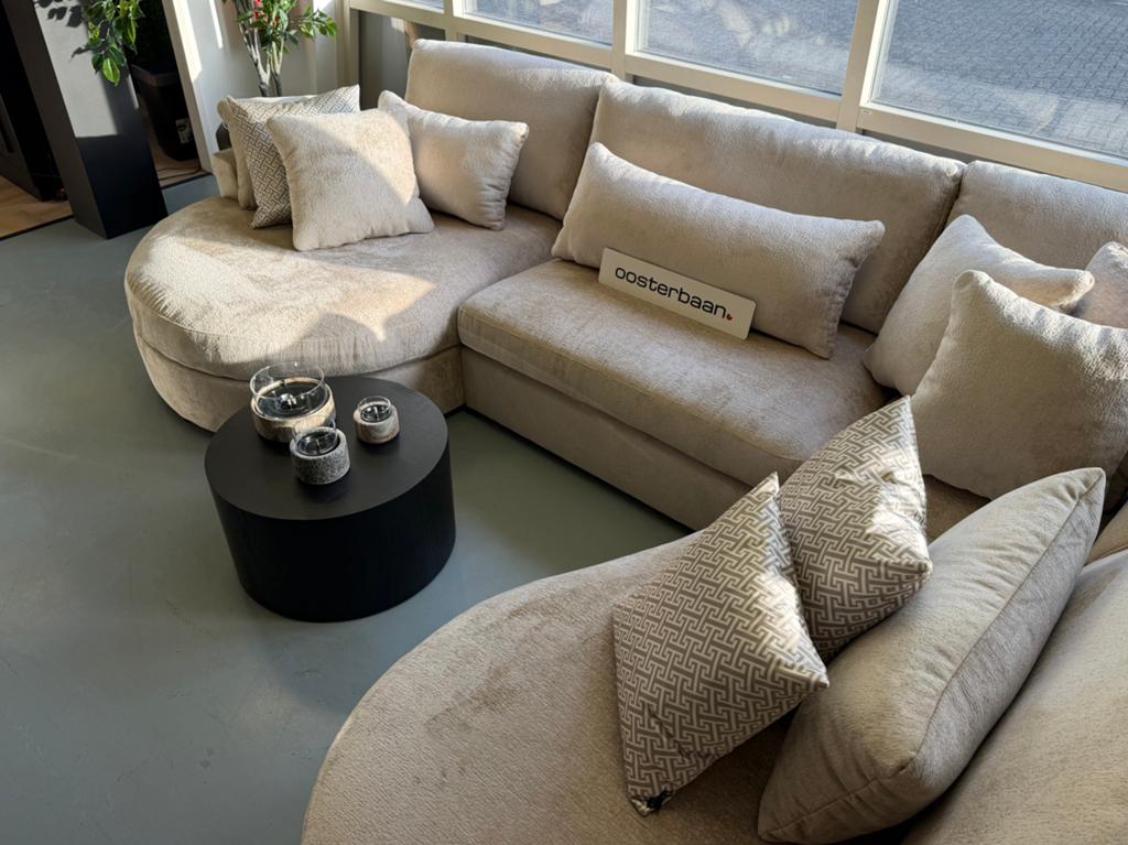 Luxe Velvet Teddy U-Bank New Nepal Round 160x350x250cm NIEUW, Info@oosterbaanwonen.nl, Venus 31 8448CE Heerenveen, Hoekbank, Oosterbaan Wonen