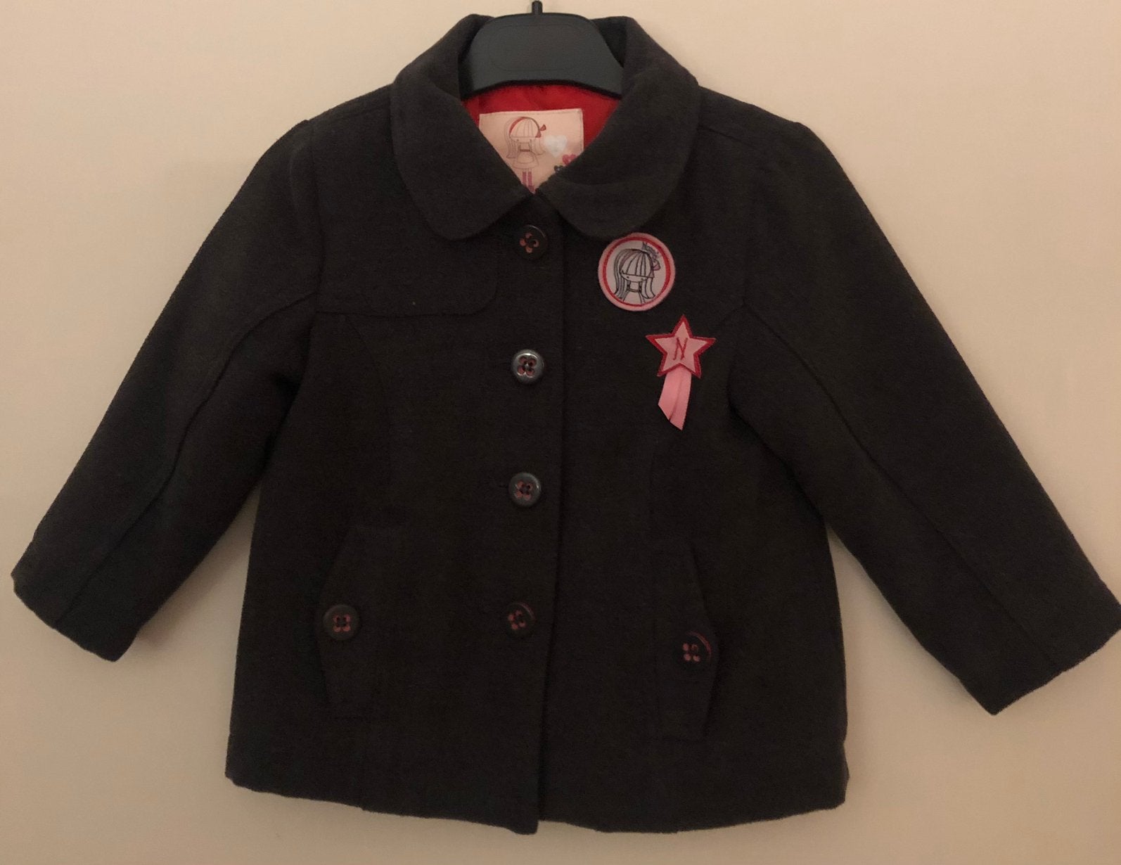 Meisjes trenchcoat van noppies mt 86 donkergrijs z.g.a.n, Kinderen en Baby's, Babykleding | Maat 86, Ophalen, Zo goed als nieuw