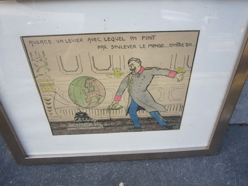 Kl. gravure Spotprent v/d Keizer van het Duitse Rijk, Ophalen of Verzenden, Voor 1940, Gebruikt, Overige onderwerpen