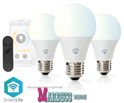 SmartLife Wi-Fi Smart LED-Lamp, Warm, Koel Wit, E27, 3-Pack, Nieuw, Info@marbeco.nl, Minder dan 10 watt, Bedienbaar via app