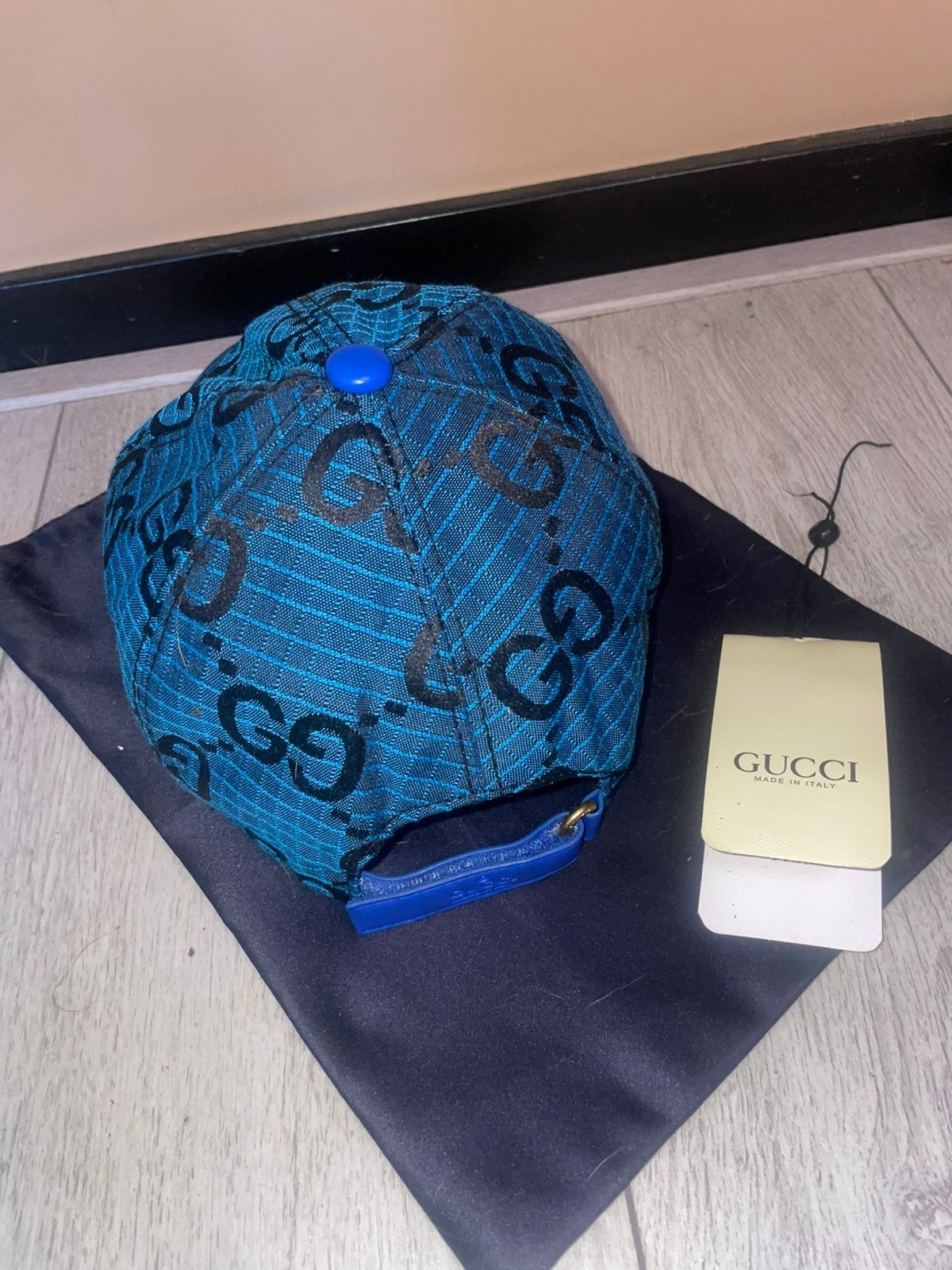 blauwe gucci pet!, Kleding | Heren, Ophalen, Nieuw, One size fits all, Pet