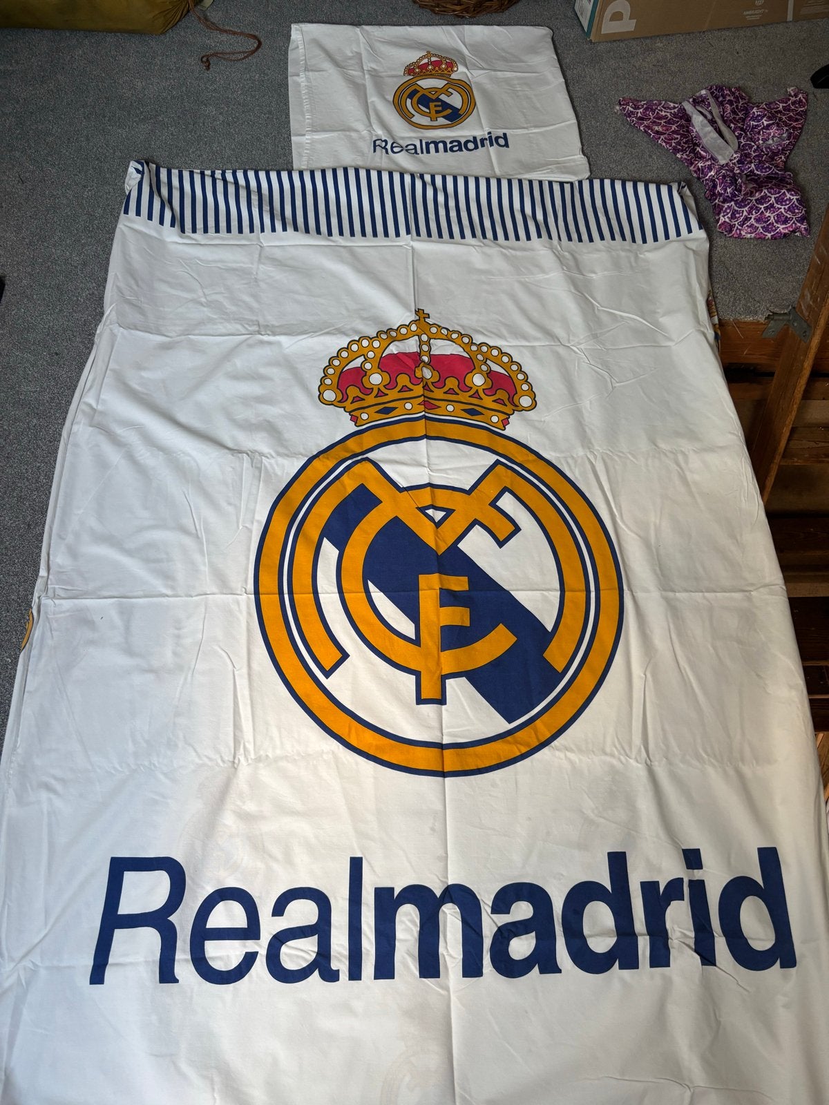 Real Madrid Dekbedovertrek - Eenpersoons, Ophalen, Gebruikt, Eenpersoons, Wit