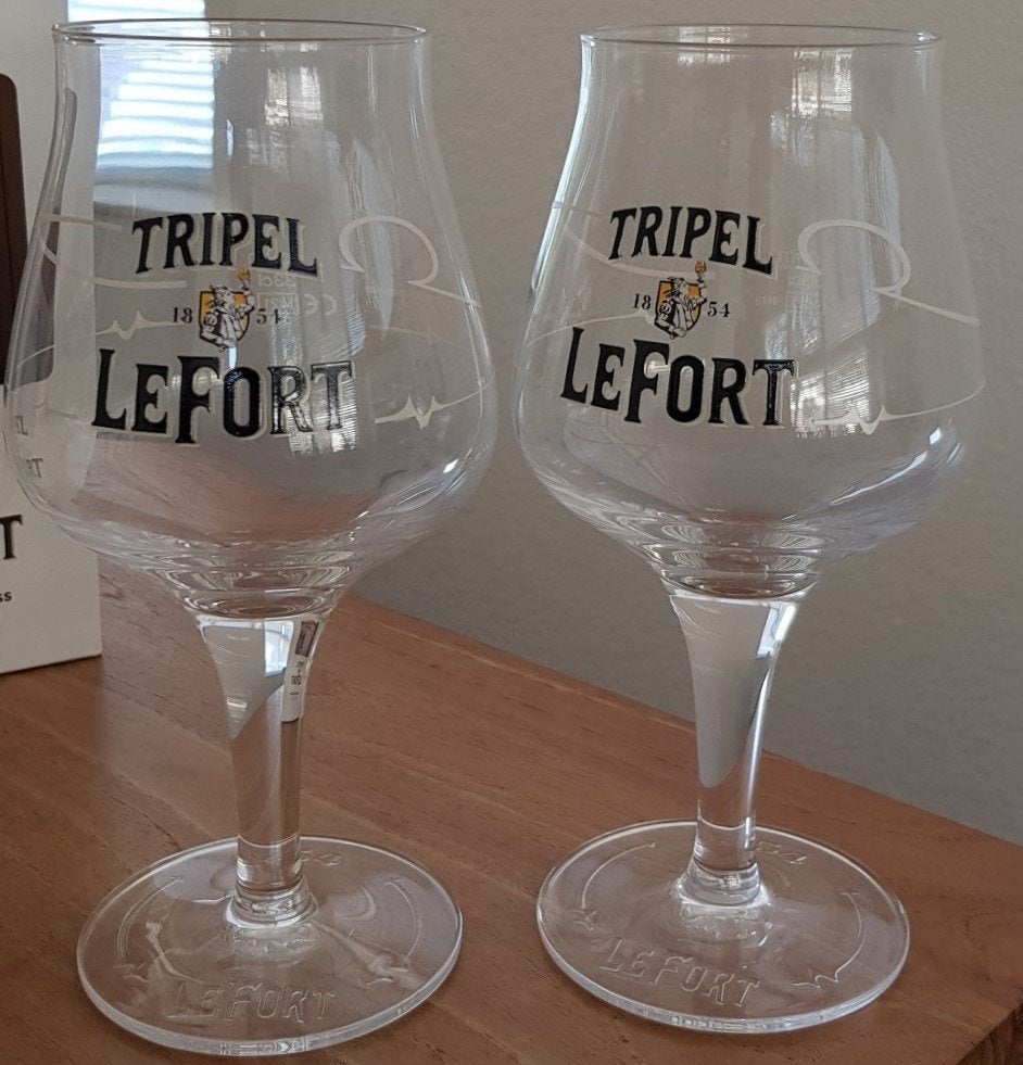 Set van 2 Tripel LeFort glazen in geschenkverpakking - NIEUW, Verzamelen, Ophalen of Verzenden, Nieuw, Glas of Glazen, Overige merken