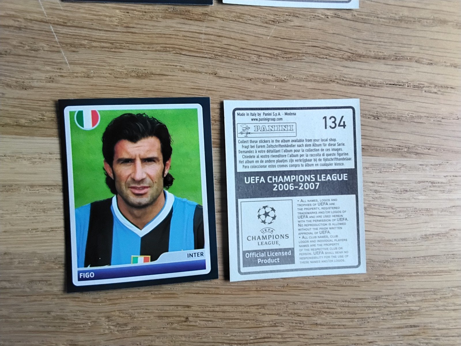 Panini Sticker Luis Figo Champions League 2006/07, Ophalen of Verzenden, Zo goed als nieuw, Buitenlandse clubs, Poster, Plaatje of Sticker