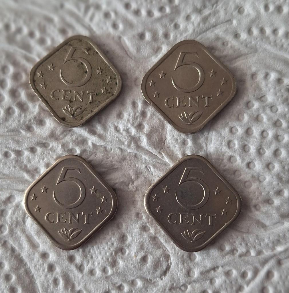 TE KOOP! 4 Munten 5c van Nederlandse Antillen uit 1978!, Postzegels en Munten, Munten | Nederland, Ophalen of Verzenden, Koningin Juliana