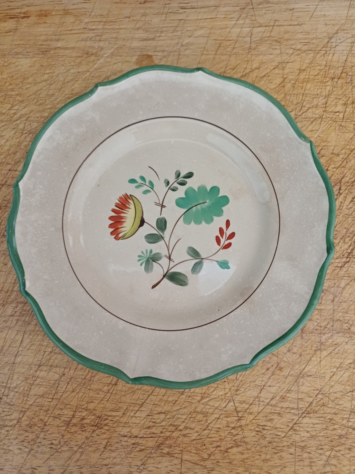 Bijzonder antiek beboterd Zweeds bord decor Sefle, Antiek en Kunst, Antiek | Servies los, Verzenden