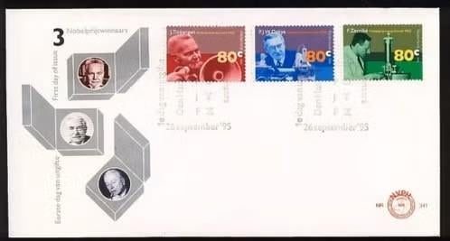 Nederland 1995 - FDC E341 - Nobelprijswinnaars, Ophalen of Verzenden, Na 1940, Gestempeld