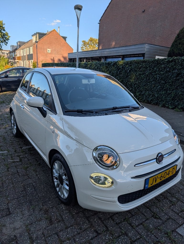 Fiat 500 Twinair Turbo 80pk Dualogic 2016 Wit, Auto's, Stof, 31 €/maand, Wit, Origineel Nederlands