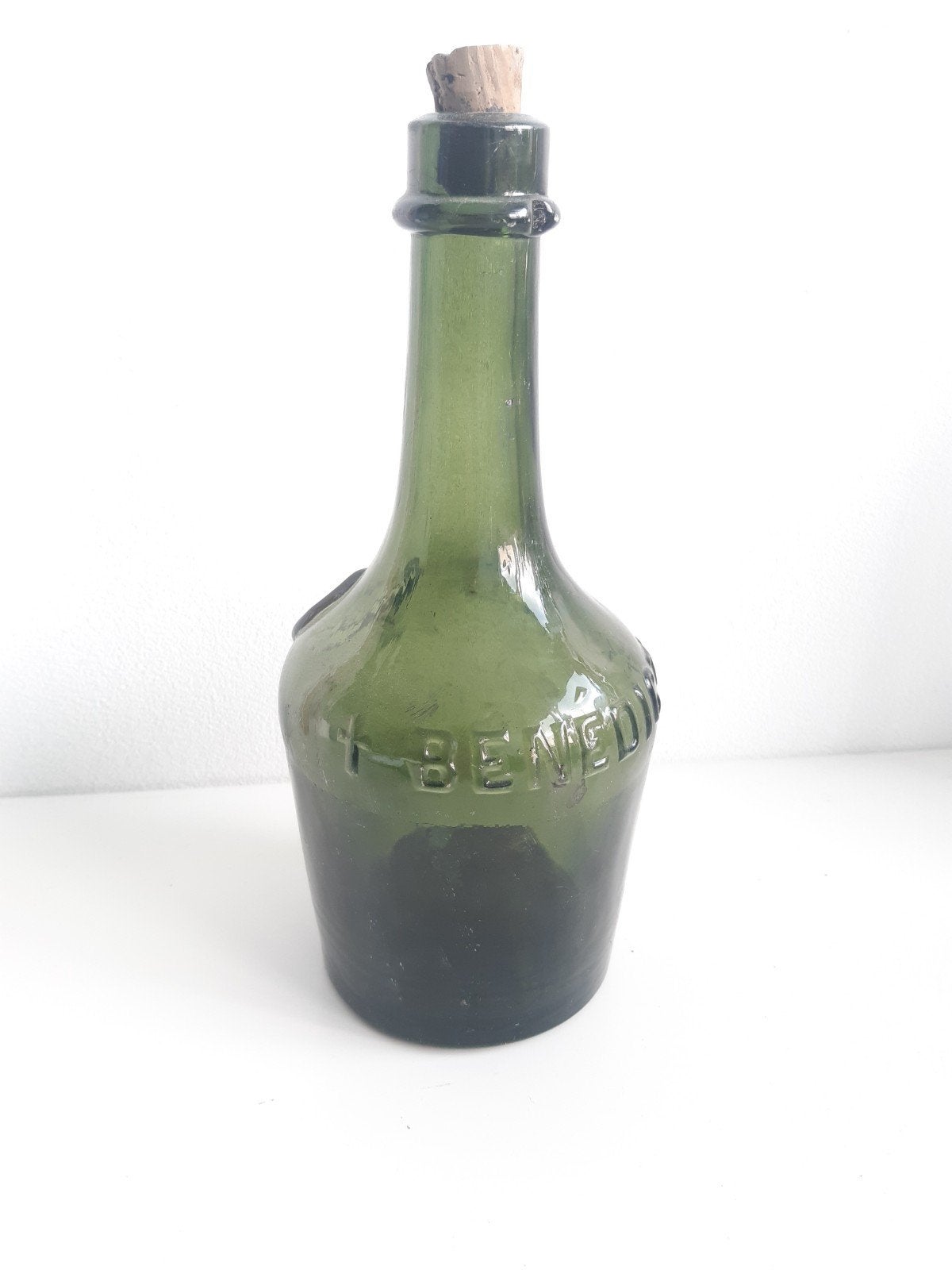 Originele olijfgroene Benedictine fles, 22 cm hoog, Ophalen of Verzenden