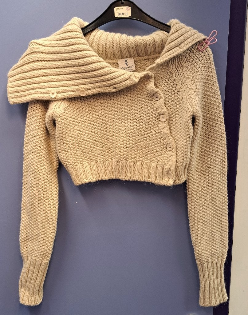 Patrizia Pepe cropped knitted trui beige maat XS art 50081, ., Beige, Ophalen of Verzenden, Zo goed als nieuw
