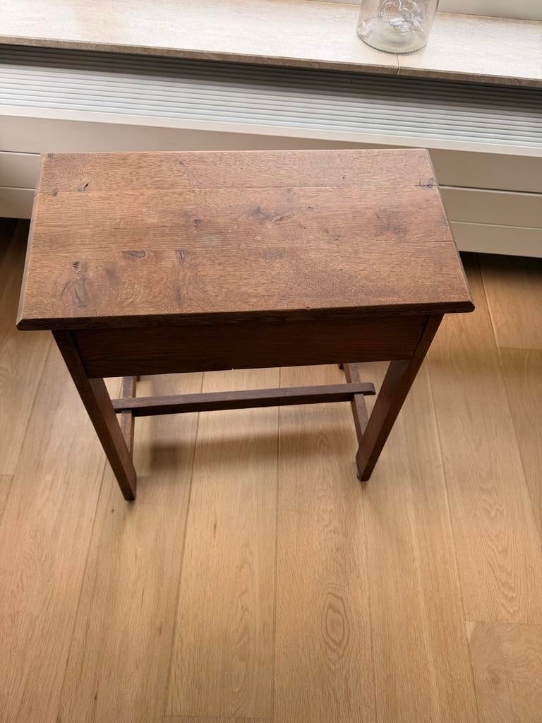 Vintage houten hobby tafel, Ophalen, Zo goed als nieuw, Rechthoekig, Minder dan 55 cm