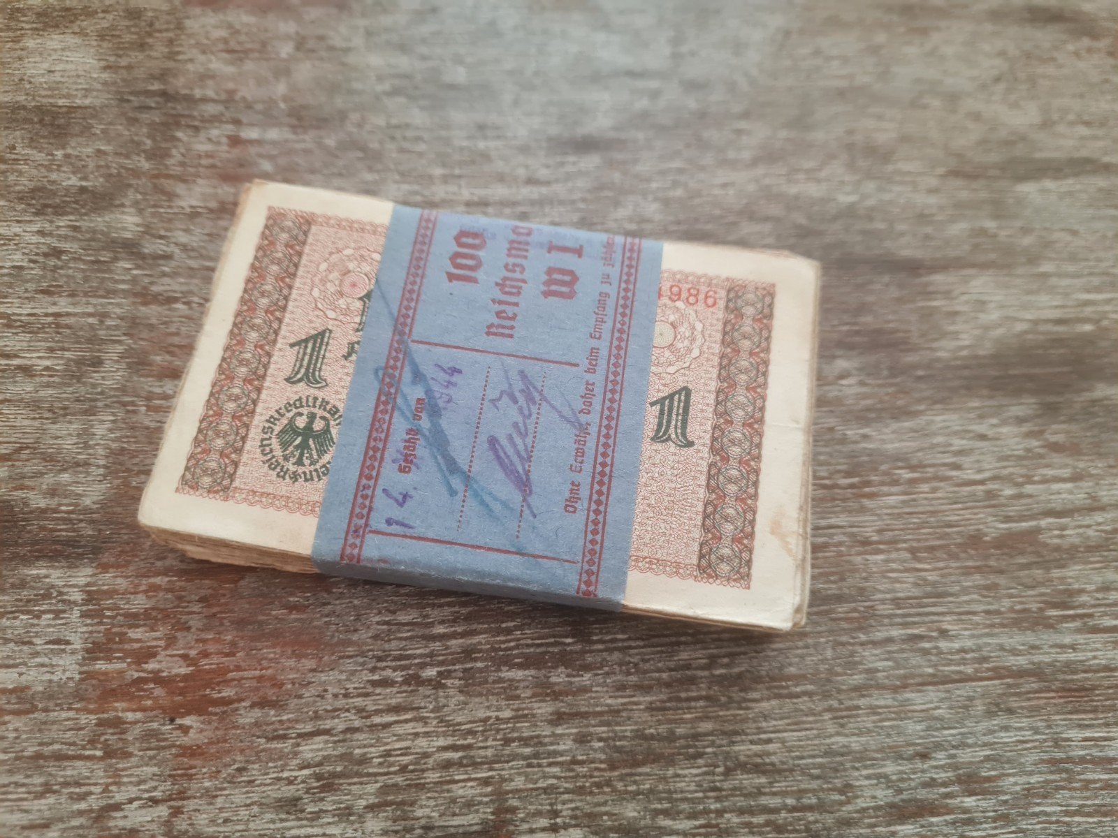 Bundel 100x 1 Reichsmark Tweede Wereldoorlog, Ophalen of Verzenden, Overige soorten, Nederland