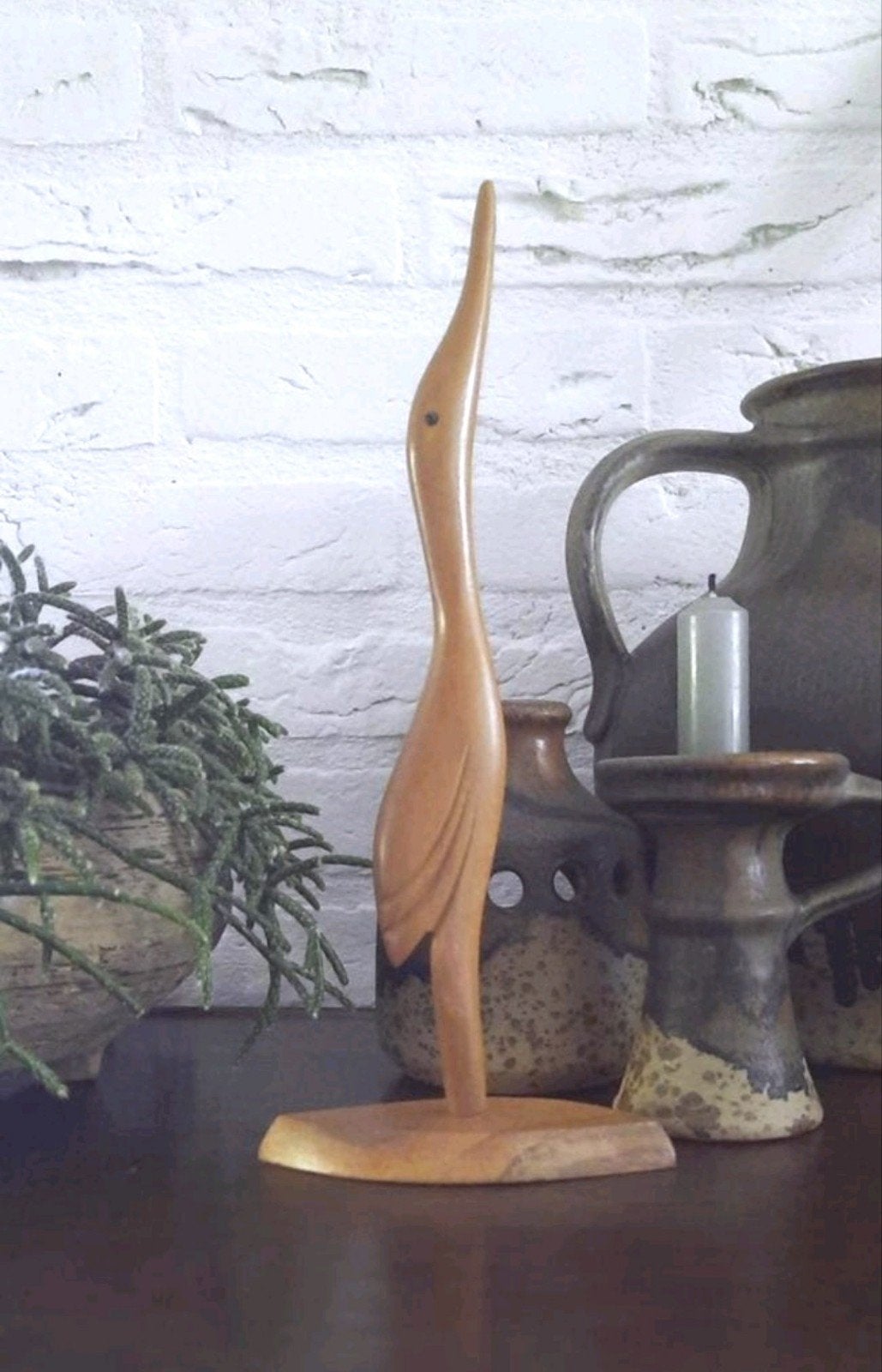 Vintage vogel houtsnijwerk, Antiek en Kunst, Ophalen of Verzenden, 20 - 50 cm, Beeld, Hout