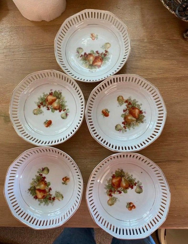 Vijf Schumann Arzberg Bordjes met Fruitmotief, Ophalen of Verzenden