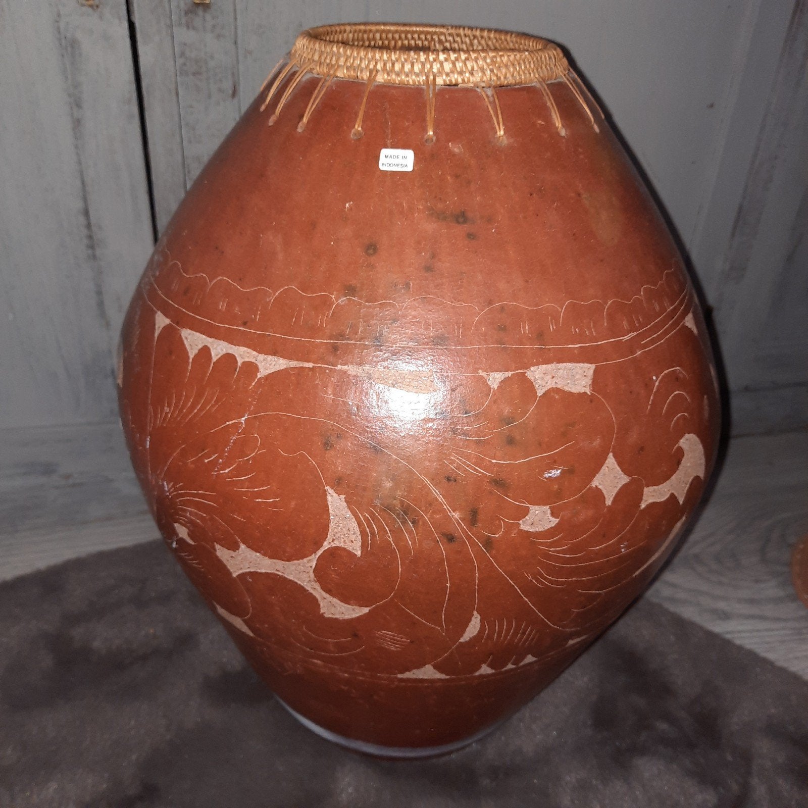 Vaas uit Indonesië, Ophalen, Overige kleuren, Handgemaakt, 45 cm