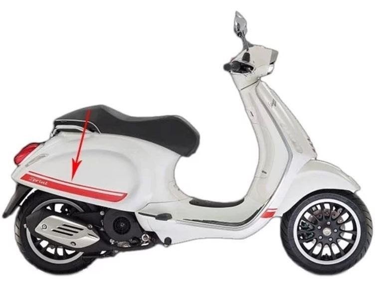 Stickerset Vespa Primavera Sprint Zijscherm + Embleem Rood 6, Ophalen of Verzenden