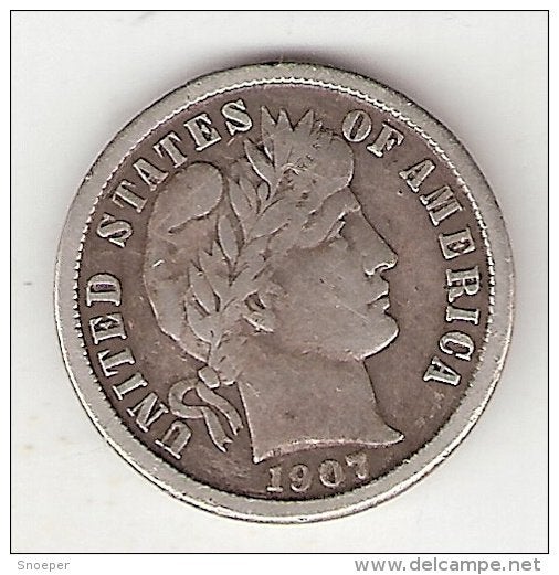 *usa 1 dime 1907 O !! km 113 vf, Verzenden, Noord-Amerika, Losse munt