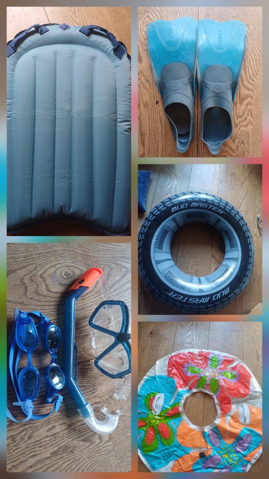 Surfboard, zwemband, zwembril, snorkelset, flip, Ophalen of Verzenden, Gebruikt