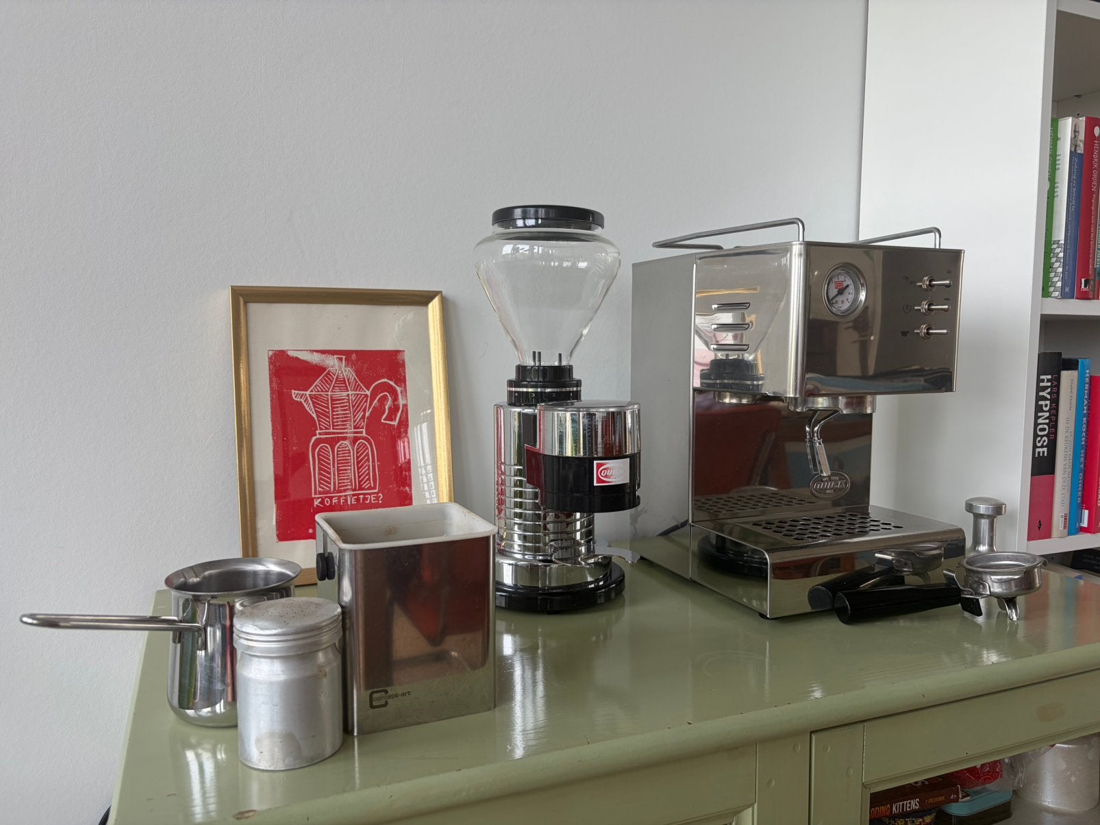 Quickmill 3000 Espressomachine met bonenmaler en accessoires, Gebruikt, Espresso apparaat, Koffiebonen, Ophalen