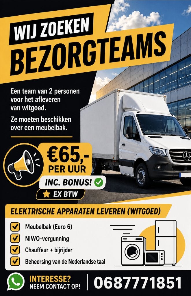 Chauffeur met eigen bakwagen?, Vacatures, 33 - 40 uur, Overige niveaus, Vanaf 1 jaar, Overige vormen