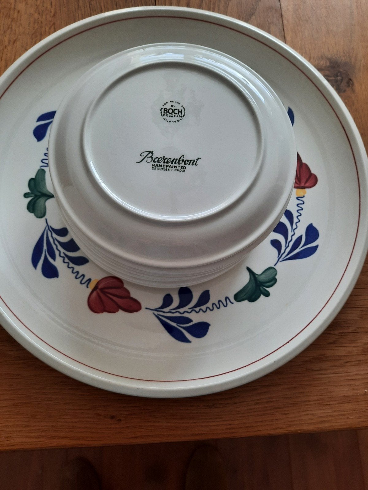 Boerenbont gebaksset met 12 bordjes - Royal Boch, Ophalen, Landelijk/Boerenbont, Zo goed als nieuw, Bord(en)
