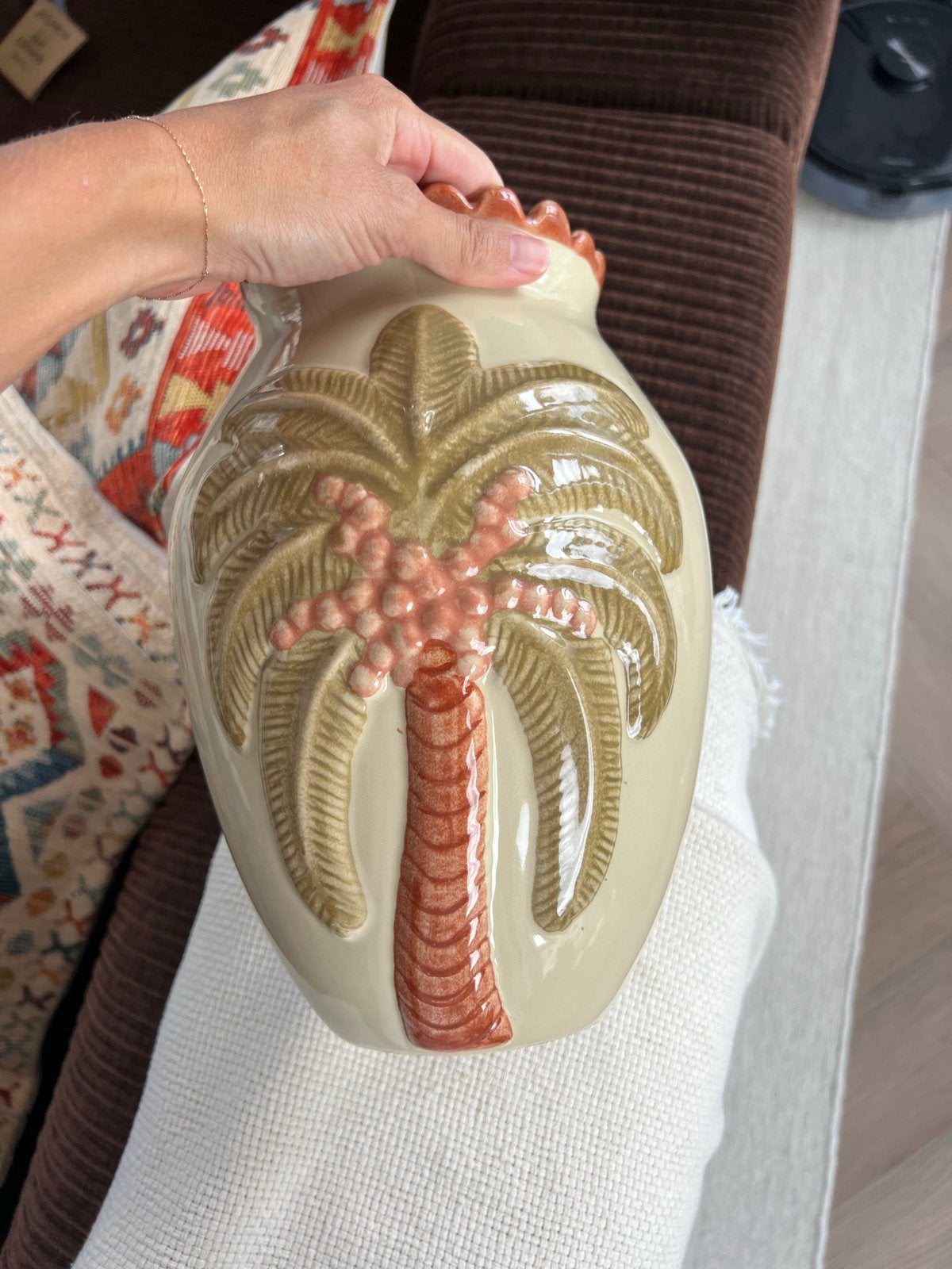 Nieuwe Sissy Boy vaas met palmbomen, Ophalen, Nieuw, Steen/keramiek, Meerkleurig