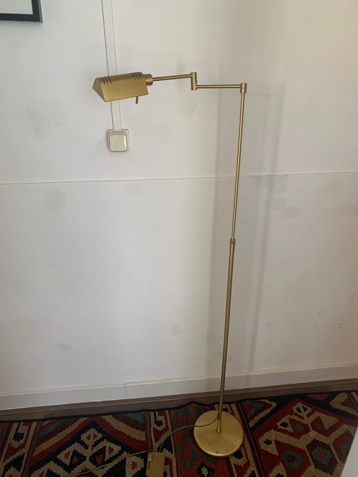 Holtkotter 100W Gold Lamp, Huis en Inrichting, Ophalen, Gebruikt, 100 tot 150 cm, Mid Century