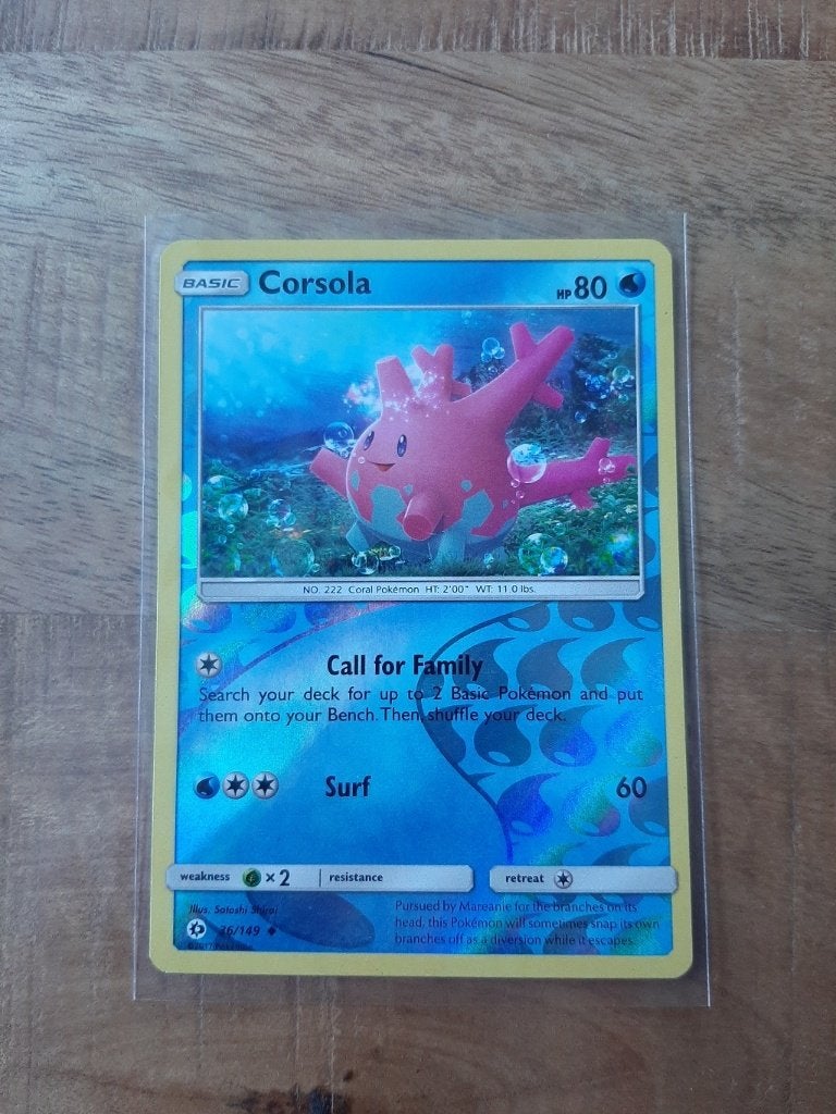 Corsola #36, Reverse Holo, Pokemon Sun & Moon, Ophalen of Verzenden, Zo goed als nieuw, Losse kaart
