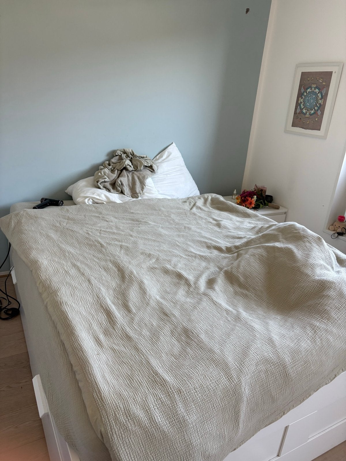 Tweepersoonsbed met opbergruimte, wit, Huis en Inrichting, Ophalen, Gebruikt, Wit, Tweepersoons