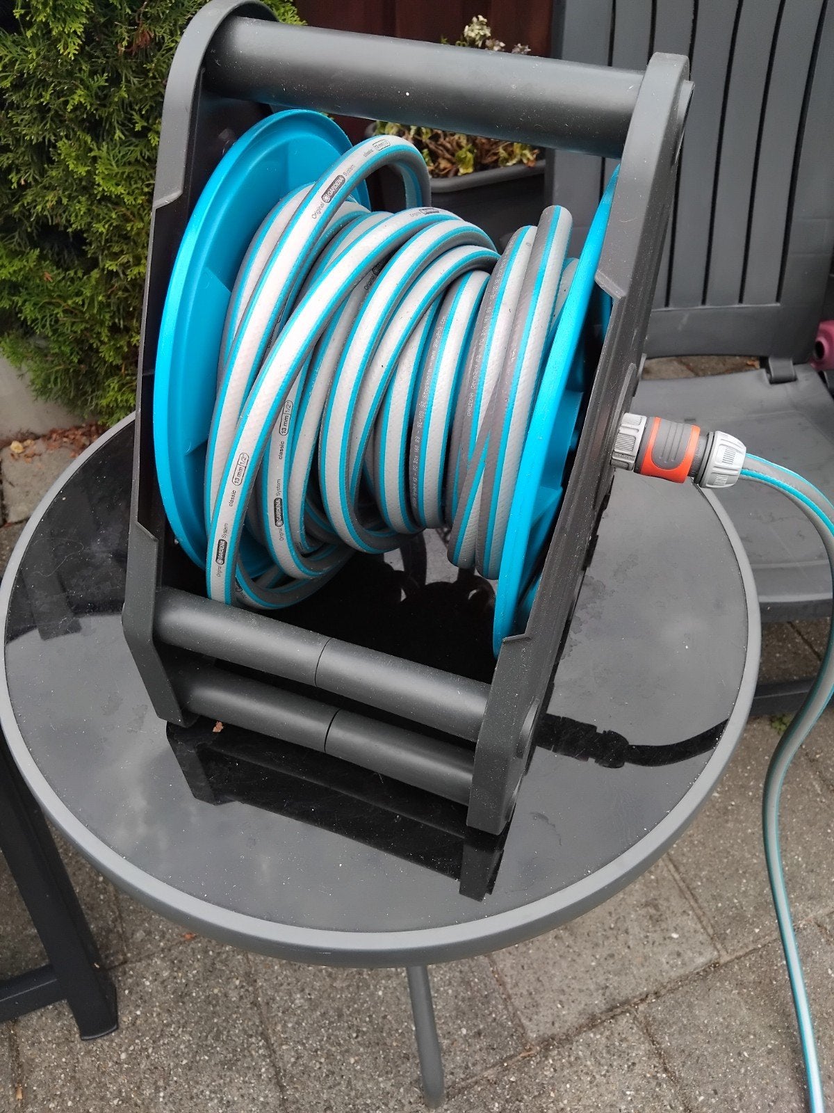 Gardena tuinslang met haspel (zonder wieltjes), Tuin en Terras, Tuinslangen, Ophalen, Gebruikt, Tuinslanghaspel