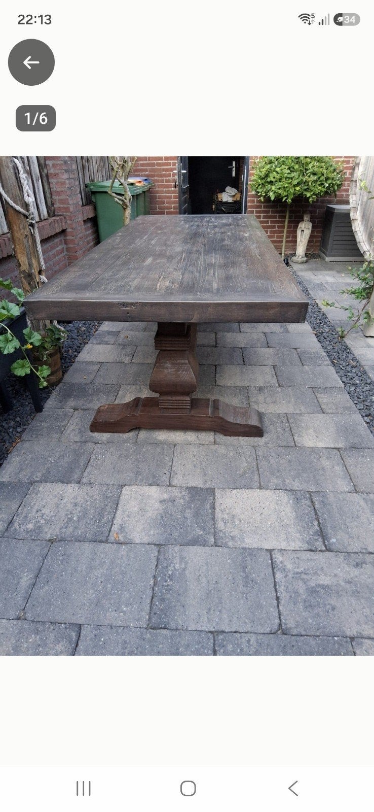 Robuuste houten eettafel - landelijke stijl 240 / 100 / 80, Ophalen, Gebruikt, 200 cm of meer, 50 tot 100 cm