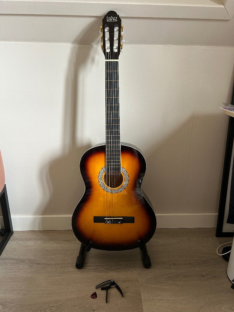 La Paz klassieke gitaar – ongebruikt – complete set, Ophalen, Zo goed als nieuw, Klassieke of Spaanse gitaar, Met koffer