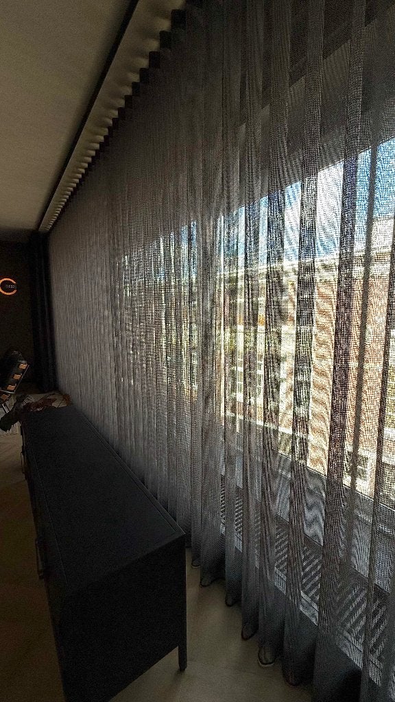 Karwei Elke - antraciet gaas glasgordijnen wave gordijnen, 267 cm, Karwei, Ophalen of Verzenden, Zo goed als nieuw