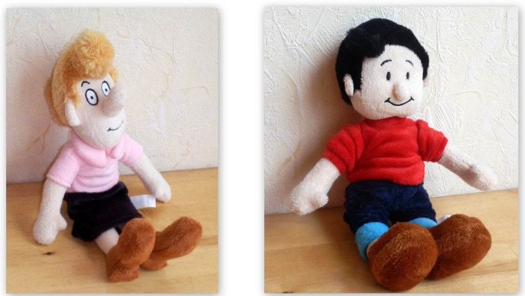 2 knuffels van suske en wiske koninkl. Fruitmastersgroep, Verzamelen, Ophalen of Verzenden, Suske en Wiske, Zo goed als nieuw