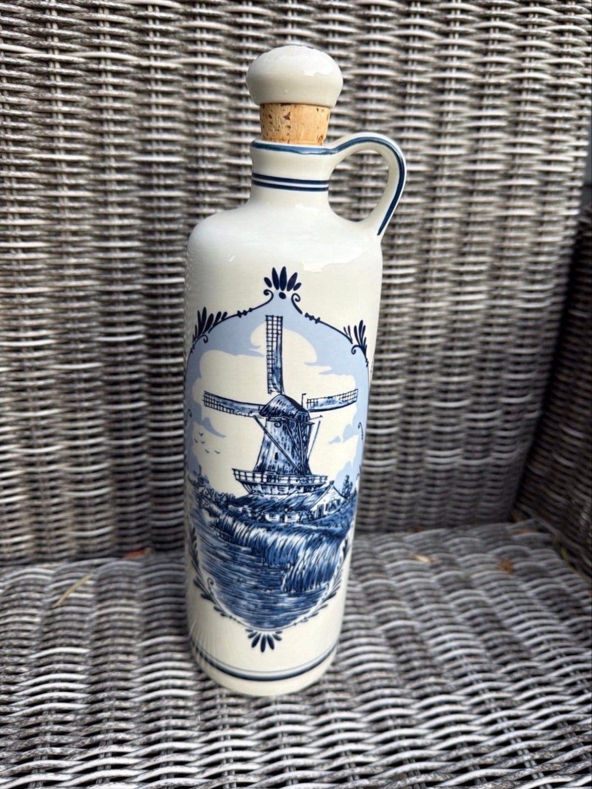 Delfts Blauwe BOLS fles met molen decoratie, Ophalen of Verzenden