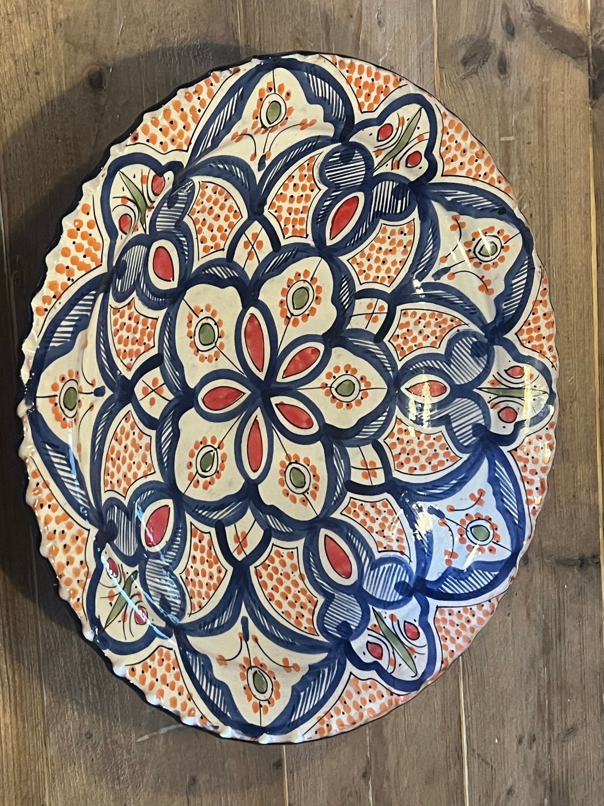 Decoratieve Marokkaanse schaal, Huis en Inrichting, Schaal, Rond, Ophalen of Verzenden, Geglazuurd