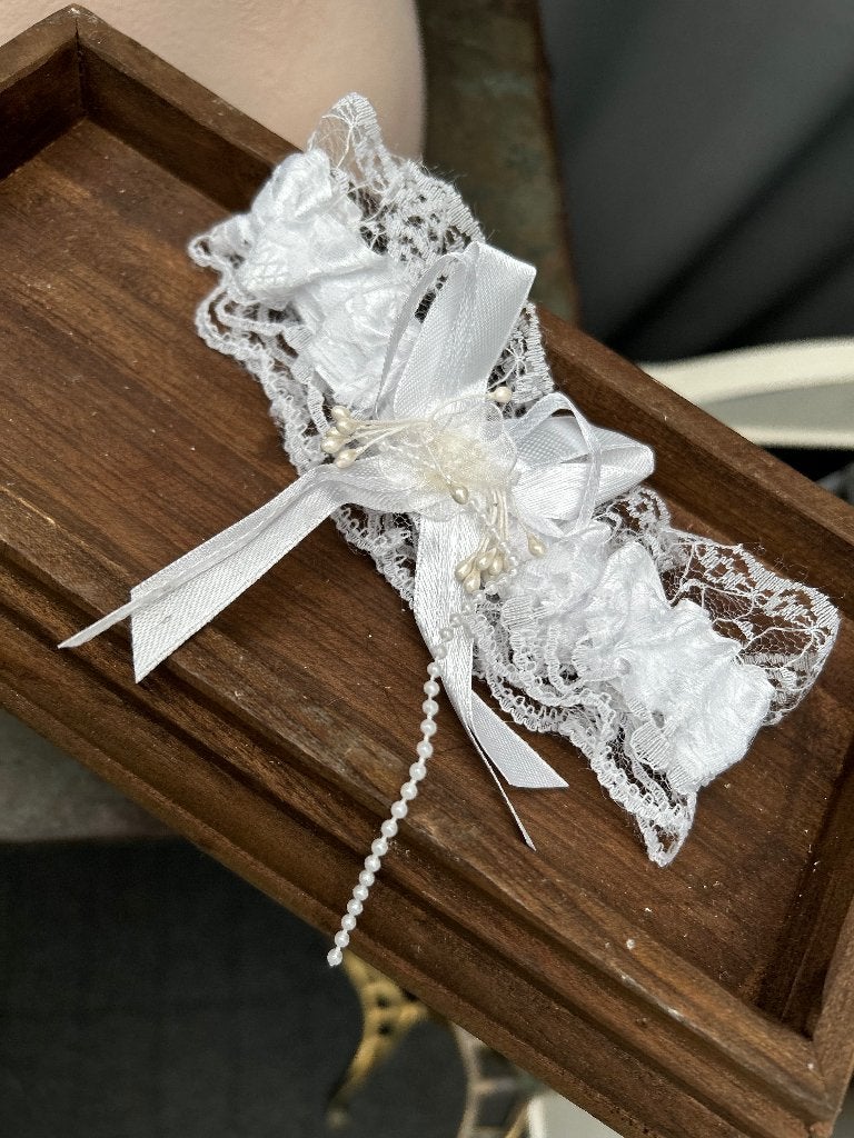 Kousen band wit, uitgerekt 44 cm, Wit, Nieuw, Ophalen of Verzenden, Accessoires