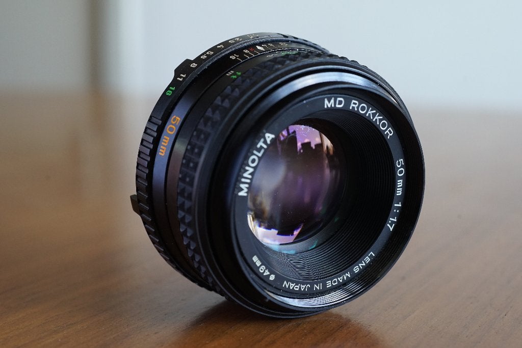 Minolta Rokkor MD II 50mm f1.7, Audio, Tv en Foto, Fotografie | Lenzen en Objectieven, Ophalen, Standaardlens, Handmatige focus