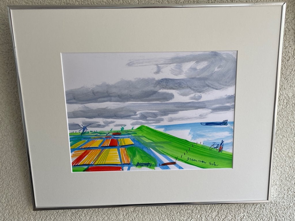 Guus van Eck (1958) gouache bloembollen streek + kalenders, Ophalen of Verzenden