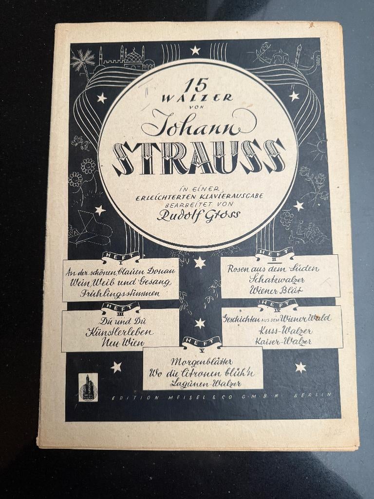 Piano partiture 15 Walzer von Johann Strauss, Gebruikt, Klassiek, Ophalen of Verzenden, Artiest of Componist