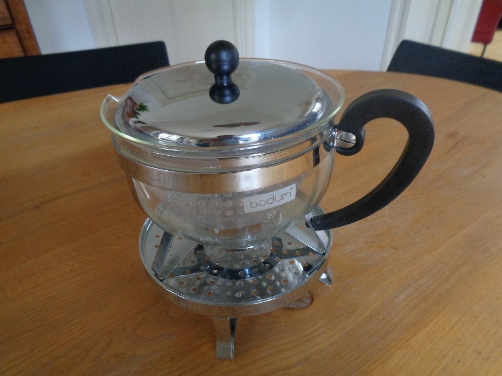 BODUM CHAMBORD glazen theepot met theelichthouder:500/800ml, Ophalen of Verzenden, Theepot, Modern, Glas