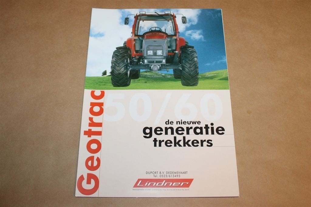 Grote traktor brochure - Lindner Geotrac 50 / 60 - 1995, Ophalen of Verzenden, Zo goed als nieuw, Tractor en Landbouw