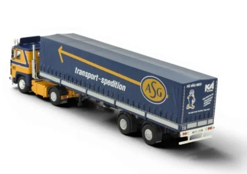 TEKNO SCANIA 141 + HUIF TRAILER - ASG - KLIPPAN, Hobby en Vrije tijd, Modelauto's | 1:50, ., Nieuw, Tekno, Bus of Vrachtwagen