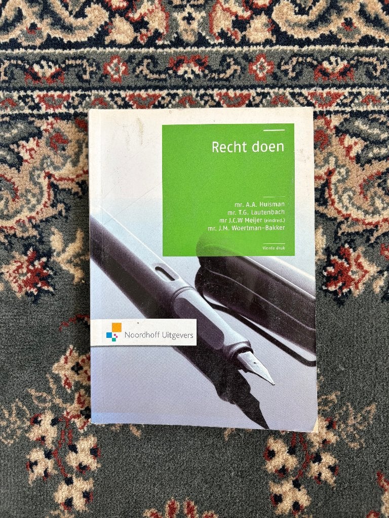 Recht Doen – 4e druk – Huisman e.a. – Noordhoff, Boeken, Zo goed als nieuw, Noordhoff Uitgevers, Gamma, HBO