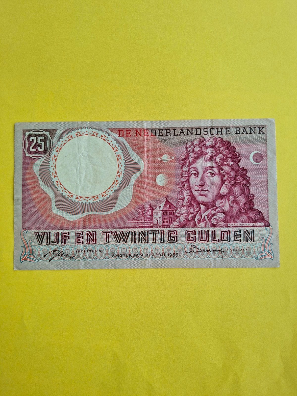 25 gulden Huygens uit 1955 in ZF
Serie nummer 5 TT 040906
NV, Ophalen of Verzenden, 25 gulden, Los biljet