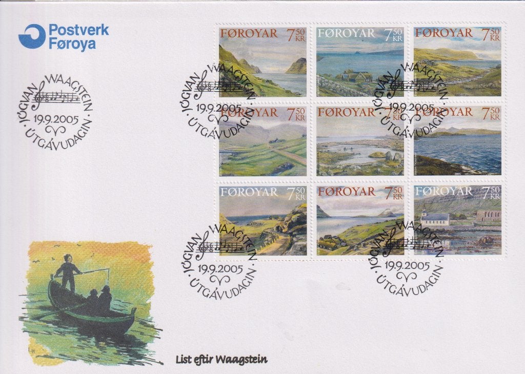Faeröer 2005 Sa026 Blok Schilderijen landschappen visbootje, Verzenden, Onbeschreven, Europa