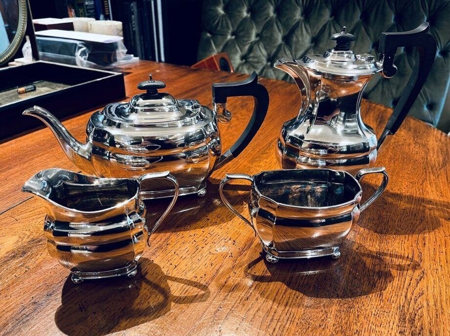 Octagonaal Engelse koffiepot, theepot, melkkan en suikerpot, Ophalen of Verzenden
