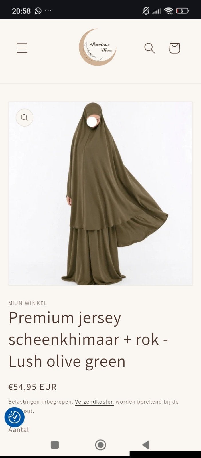 gloednieuwe Matcha groene Khimaar set €40, Ophalen of Verzenden, Nieuw, Groen, Overige typen